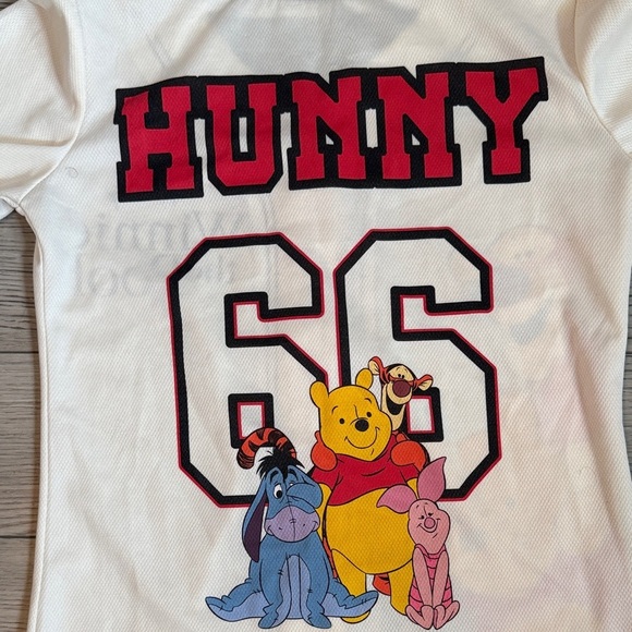 Disney Girls Winnie The Pooh Baseball Jersey Classic Mesh Button Down Shirt XL - Picture 4 of 8